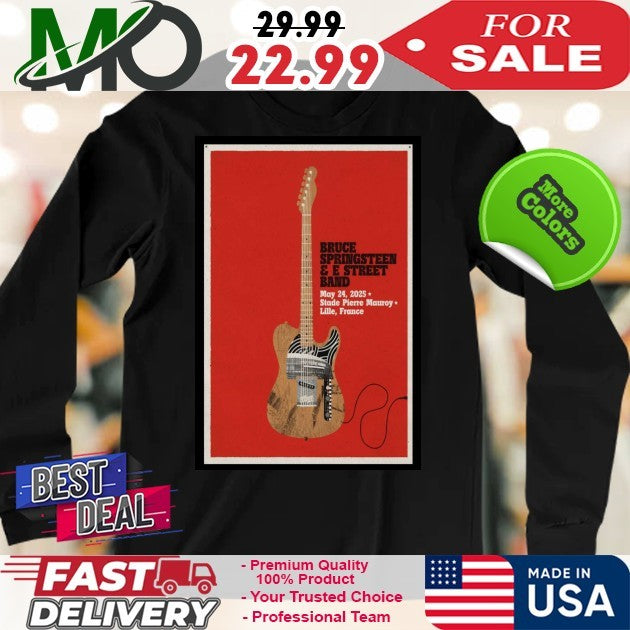Bruce Springsteen & E Street Band May 24 2025 Lille France Stade Pierre Mauroy Official Concert Tour Shirt