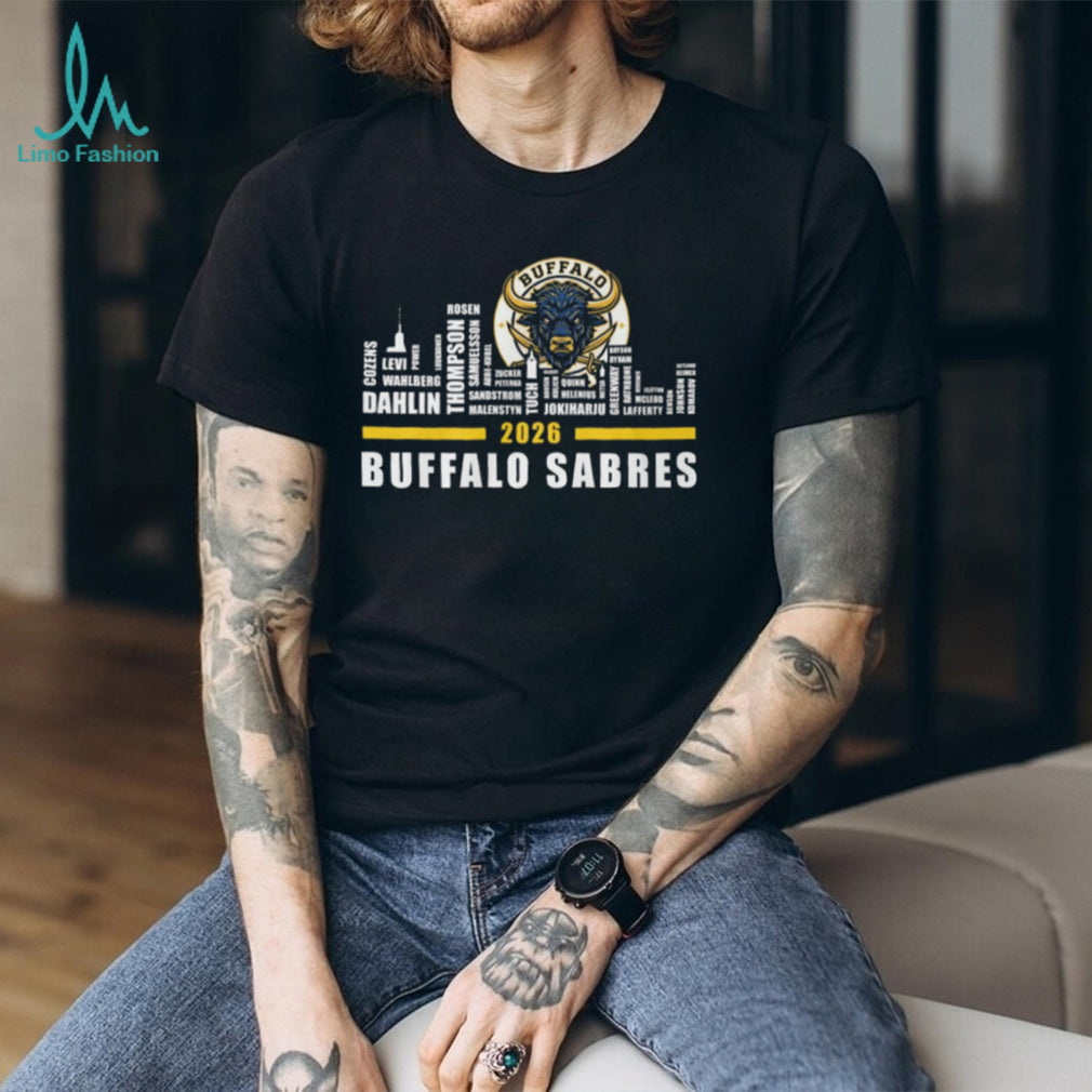 Buffalo Sabres 2026 Roster Player Names Skyline T Shirt