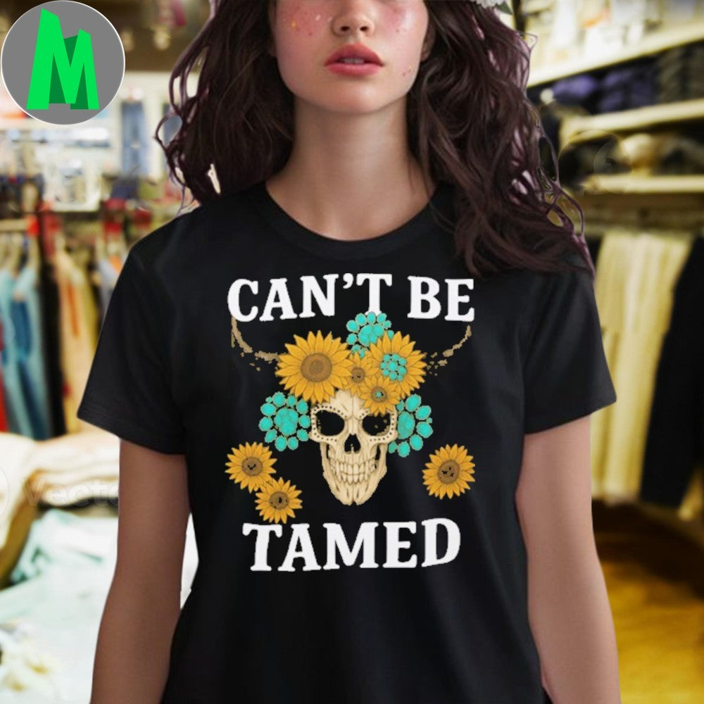 Can’t Be Tamed Floral Skull Shirt