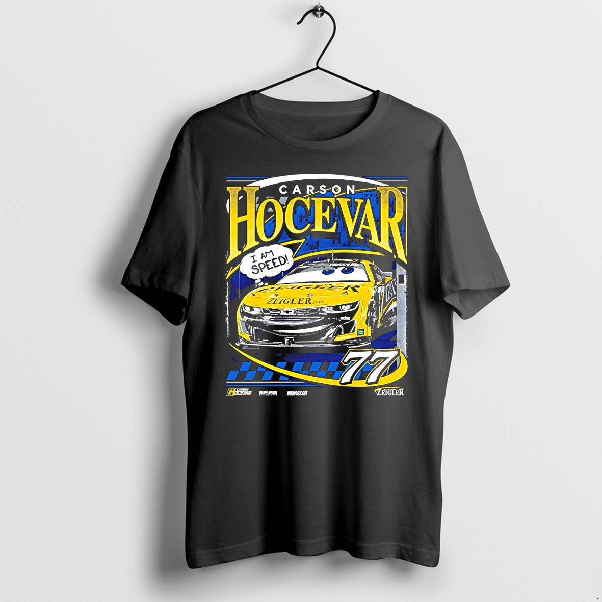 Official Carson Hocevar 77 I Am Speed Lightning Mcqueen Vintage T Shirts Jpg