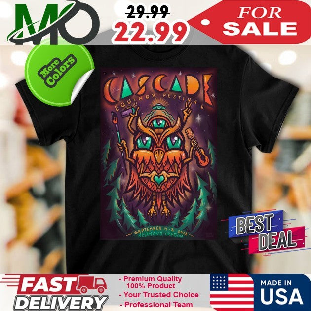 Cascade Equinox Festival 2025 Redmond OR Music & Arts Poster T-Shirt (September 19-21, Deschutes County Fairgrounds)