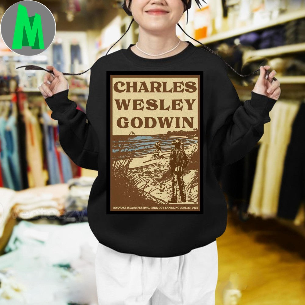 Charles Wesley Godwin Roanoke Island Outer Banks NC June 20, 2025 Concert Poster Graphic T-Shirt