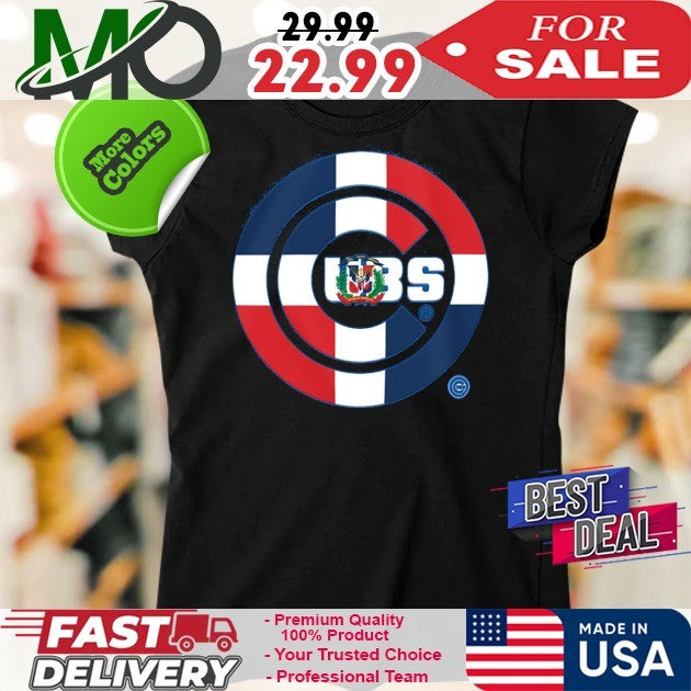Chicago Cubs New Era Royal Dominican Republic Flag Logo New 2025 T-Shirt