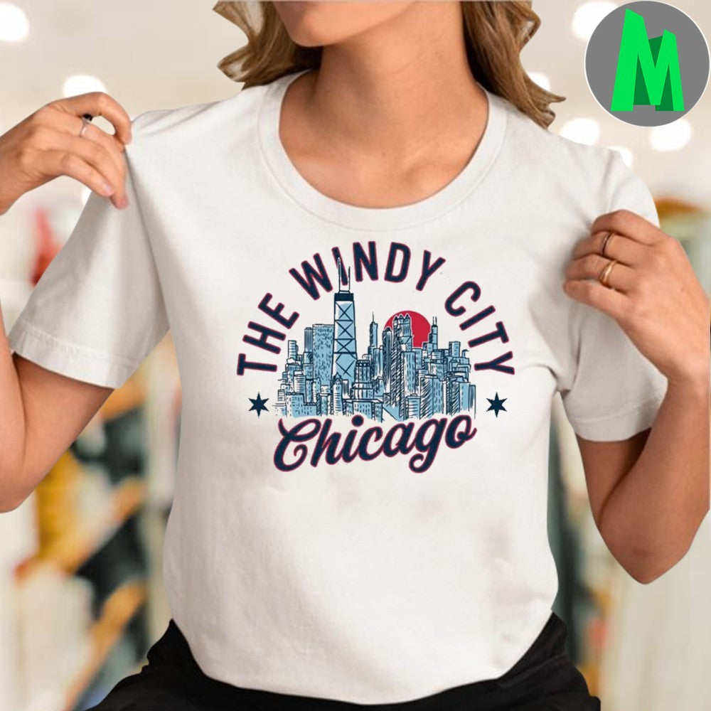 Chicago USA The Windy City Skyline T-Shirt City Graphic Tee