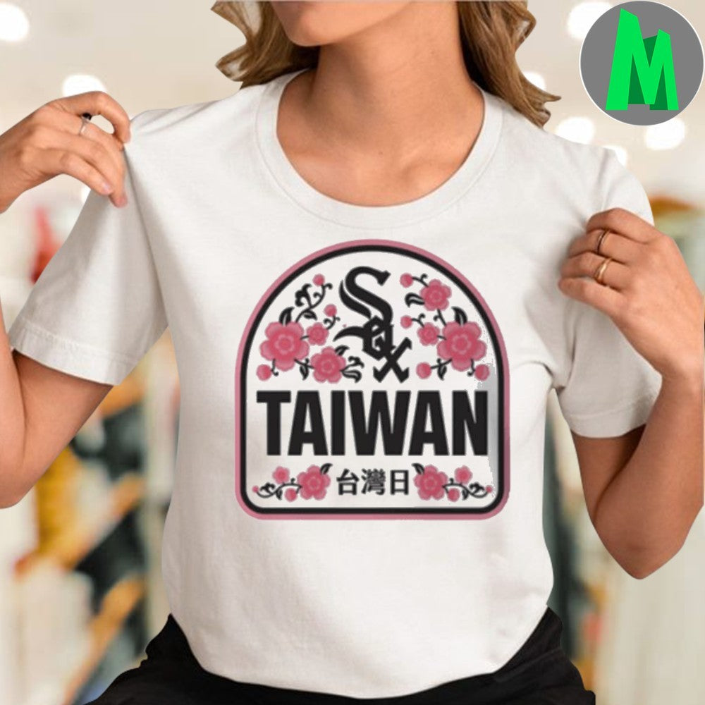 Chicago White Sox Taiwan Day Floral Logo Graphic T-Shirt
