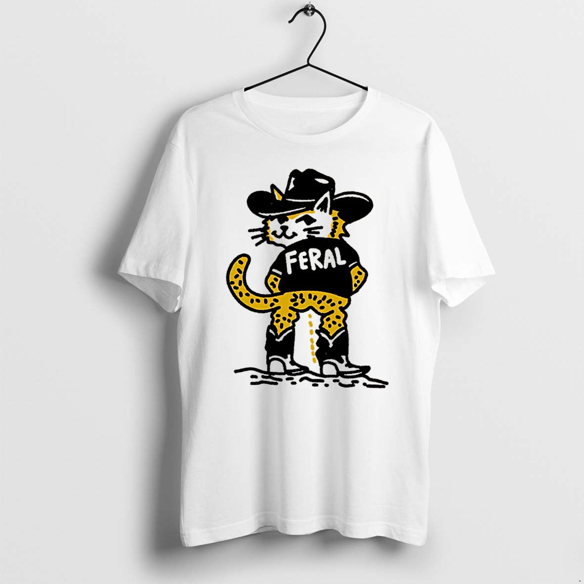 Official Cowboy Cat Feral Funny Tee T Shirts Jpg