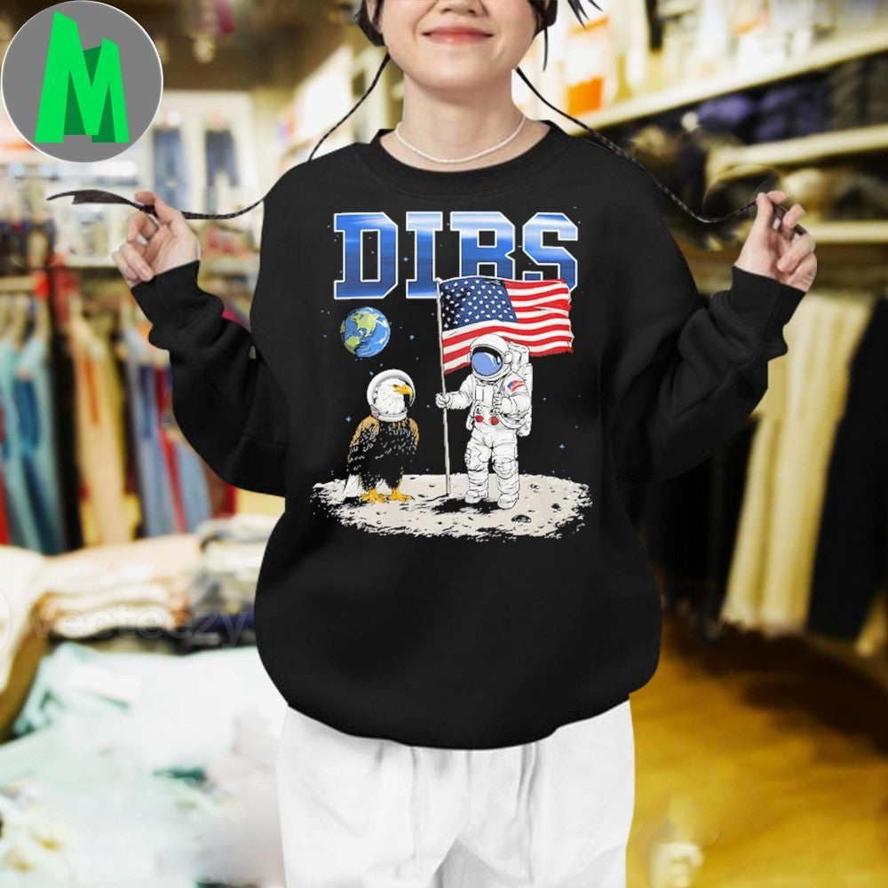 DIBS on the Moon Astronaut & Eagle American Flag T-Shirt