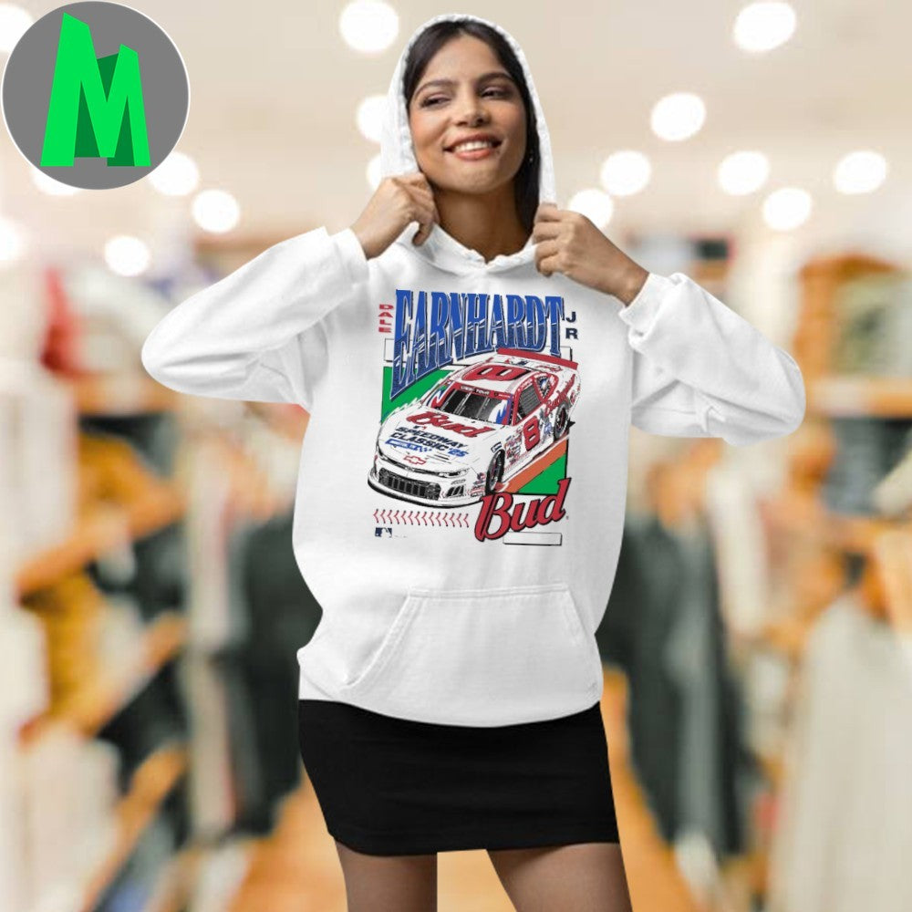 Dale Earnhardt Jr. 2025 Speedway Classic T-Shirt Budweiser MLB NASCAR Race Car Graphic Tee