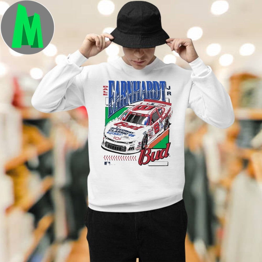 Dale Earnhardt Jr. 2025 Speedway Classic T-Shirt Budweiser MLB NASCAR Race Car Graphic Tee