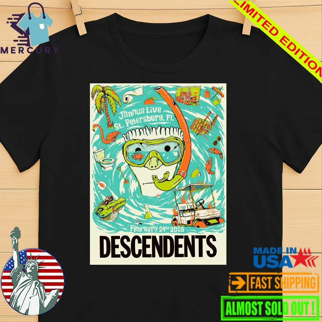 Descendents Venue Poster Show At Jannus Live In St Petersburg FL On February 24 2026 Shirt