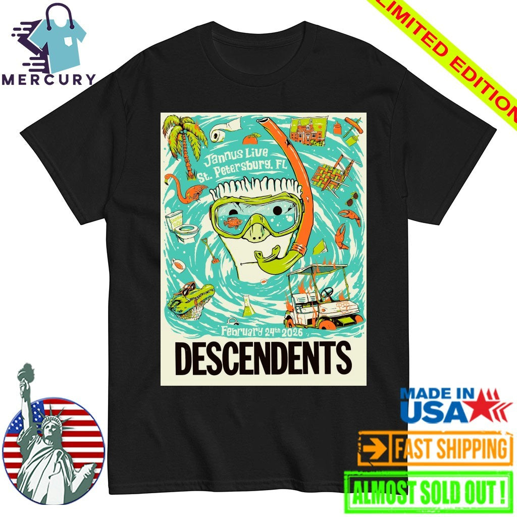 Descendents Venue Poster Show At Jannus Live In St Petersburg FL On February 24 2026 Shirt