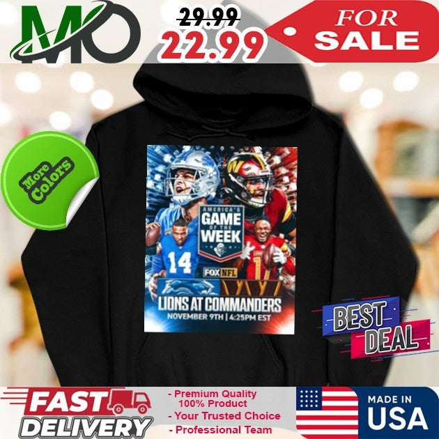 Detroit Lions At Washington Commanders America’s Game Of The Week November 9th 2025 Poster Shirt