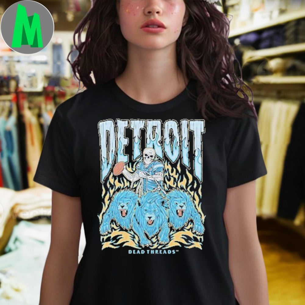 Detroit Lions Football Skeleton Vintage Shirt