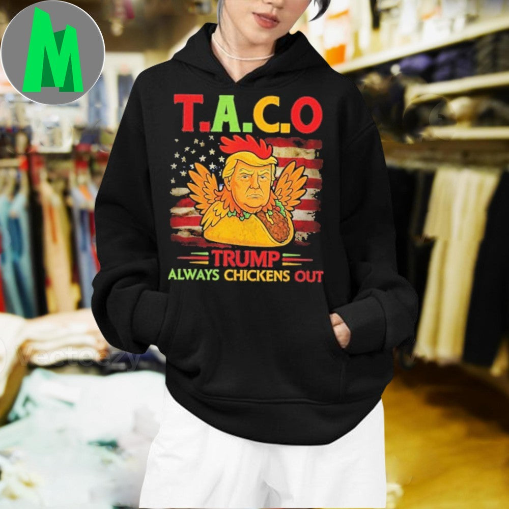 Donald Trump Chicken Taco USA Flag Political Satire T-Shirt Humorous Anti-Trump Graphic Tee