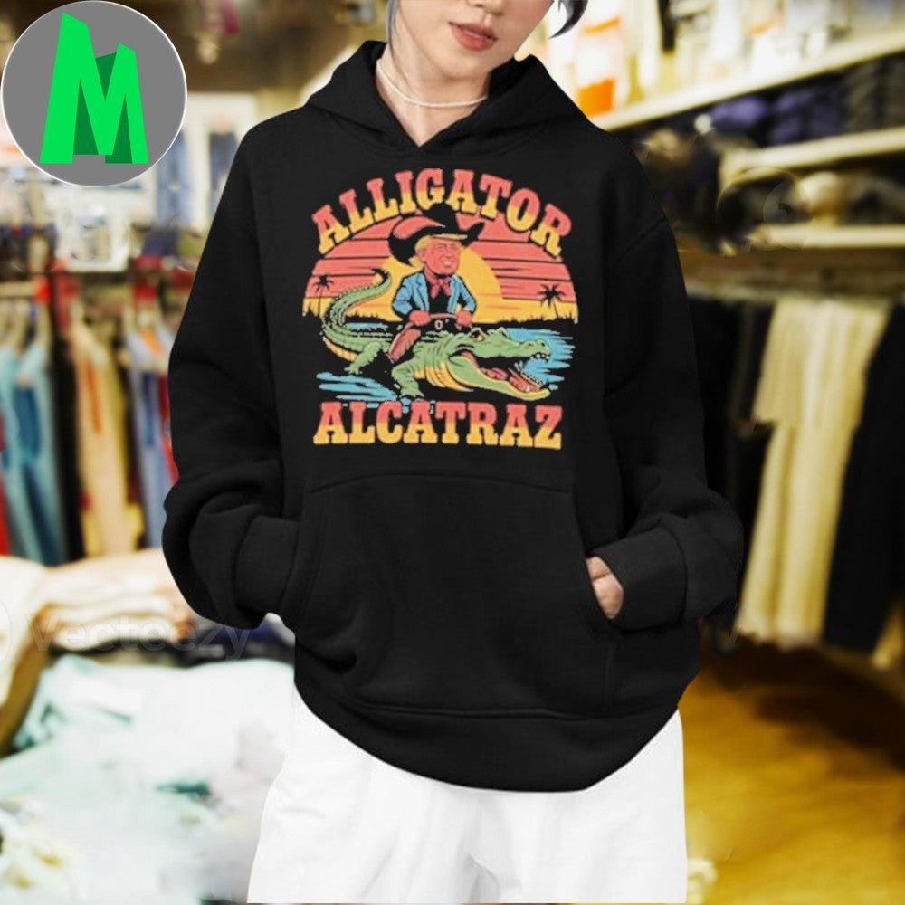Donald Trump Riding Alligator Alcatraz Shirt