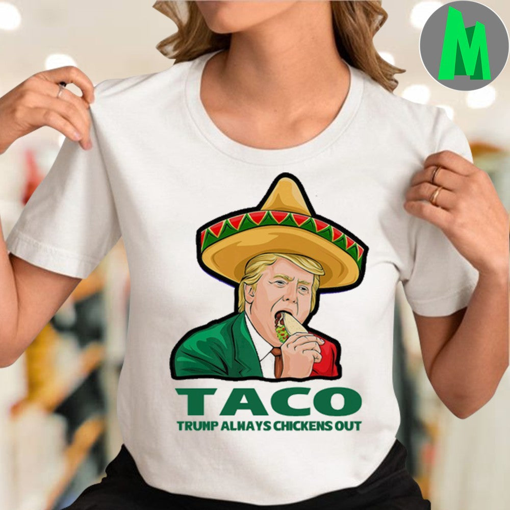 Donald Trump Sombrero Taco T-Shirt Political Humor Satire Graphic Tee White Anti-Trump Apparel