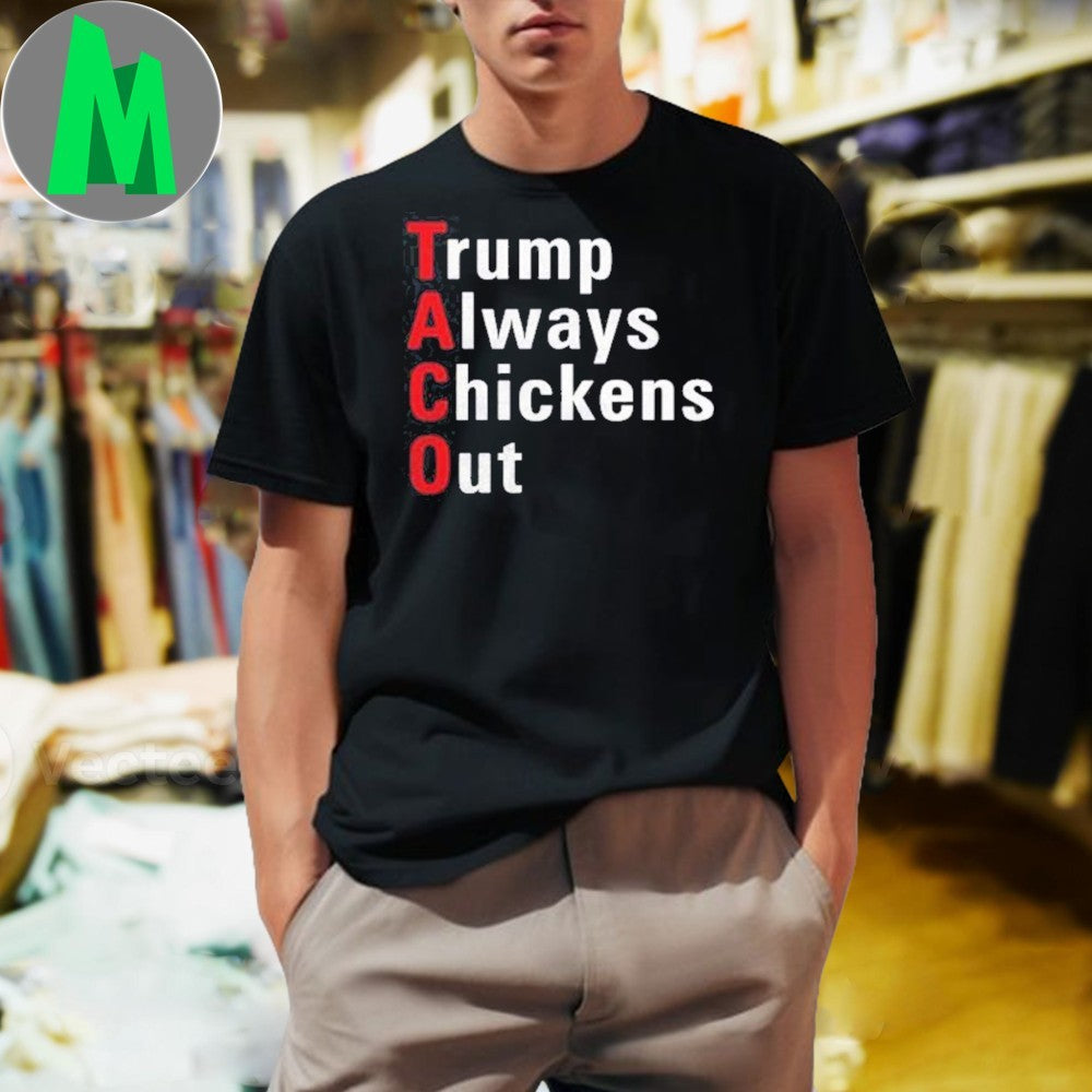 Donald Trump TACO Trump Always Chickens Out Funny Political T-Shirt Anti-Trump Graphic Tee