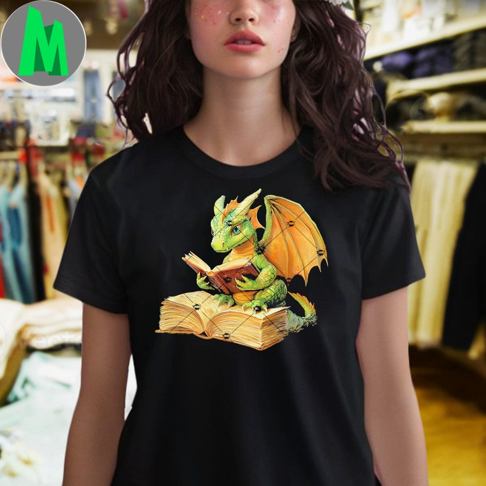 Dragon Bookworm Reading Book Shirt