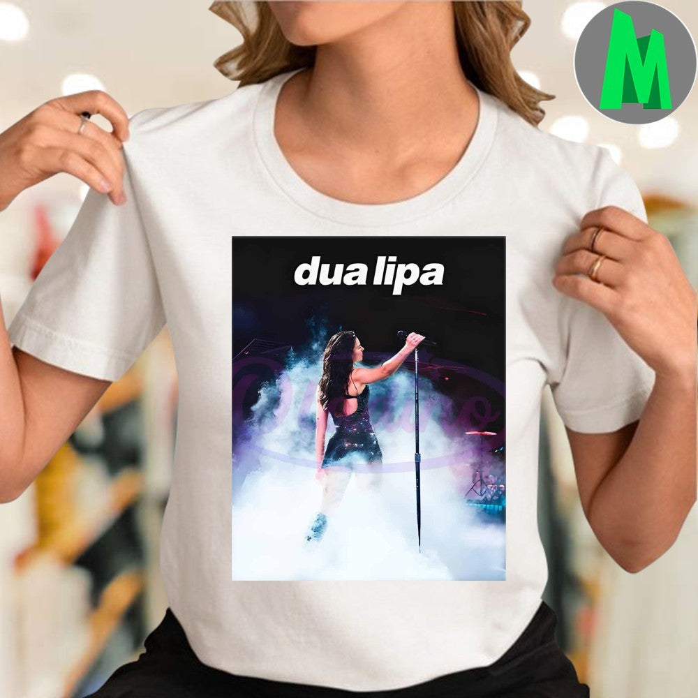 Dua Lipa Live Performance Retro Fog Stage Poster Shirt