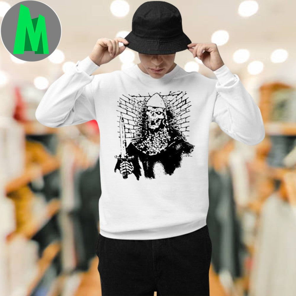 Dungeon Crawler Skull Knight Graphic T-Shirt RPG Gaming Apparel Medieval Fantasy Tee
