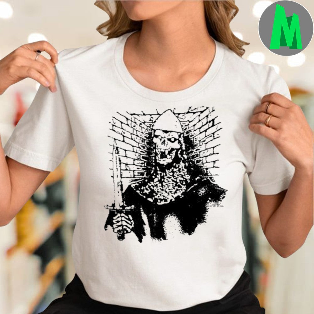 Dungeon Crawler Skull Knight Graphic T-Shirt RPG Gaming Apparel Medieval Fantasy Tee