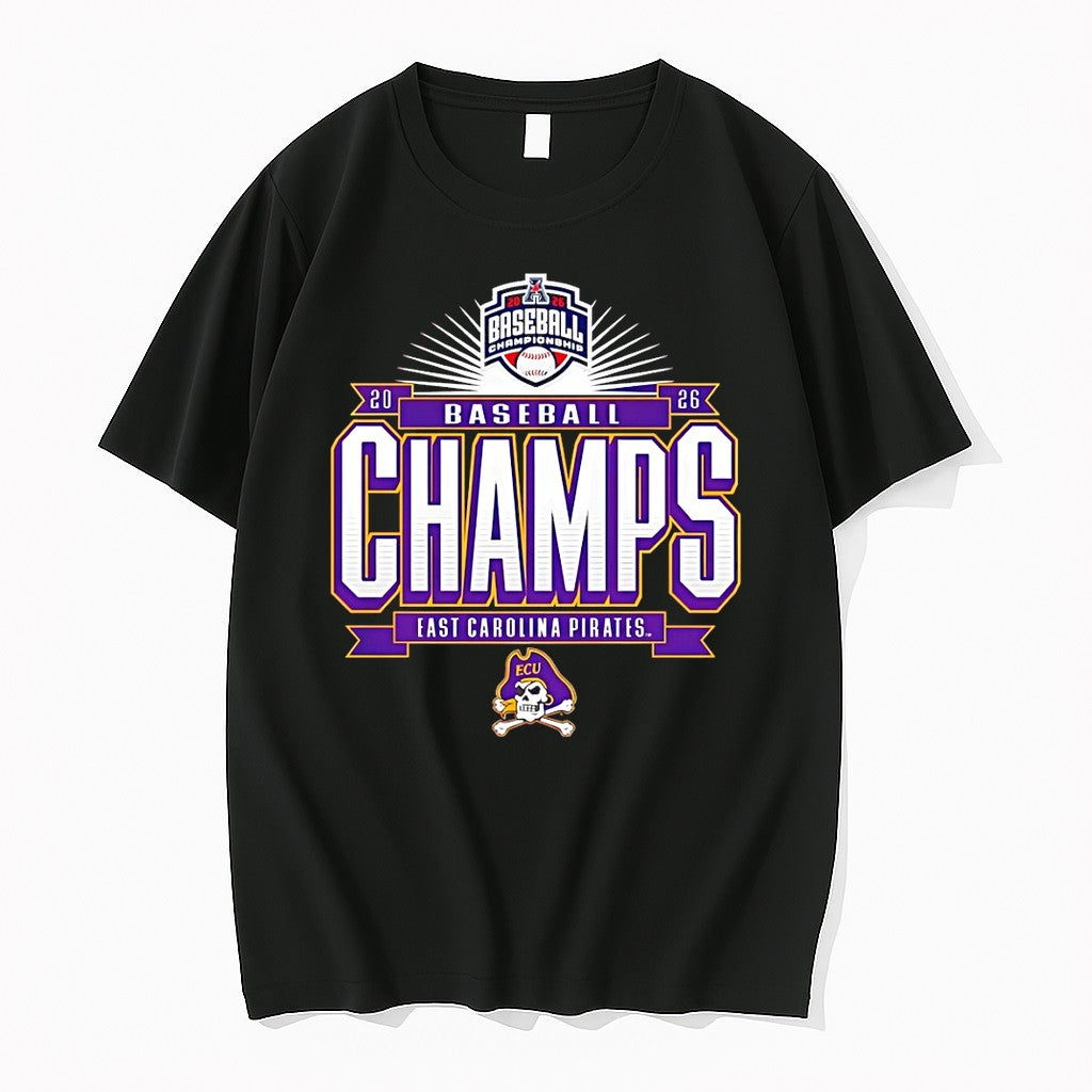 Official East Carolina Pirates 2026 American Conference Baseball Champions 2026 T Shirts
