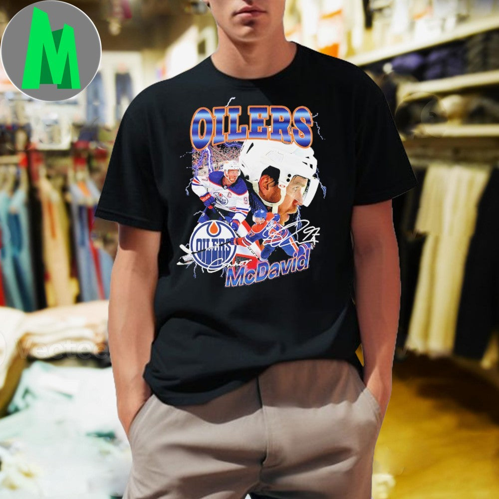 Edmonton Oilers Connor McDavid Mitchell & Ness Black 2.0 Player Shirt