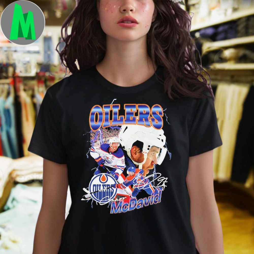 Edmonton Oilers Connor McDavid Mitchell & Ness Black 2.0 Player Shirt