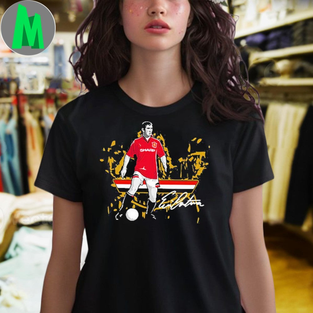 Eric Cantona #7 AdoRED GOLD Signature Football T-Shirt