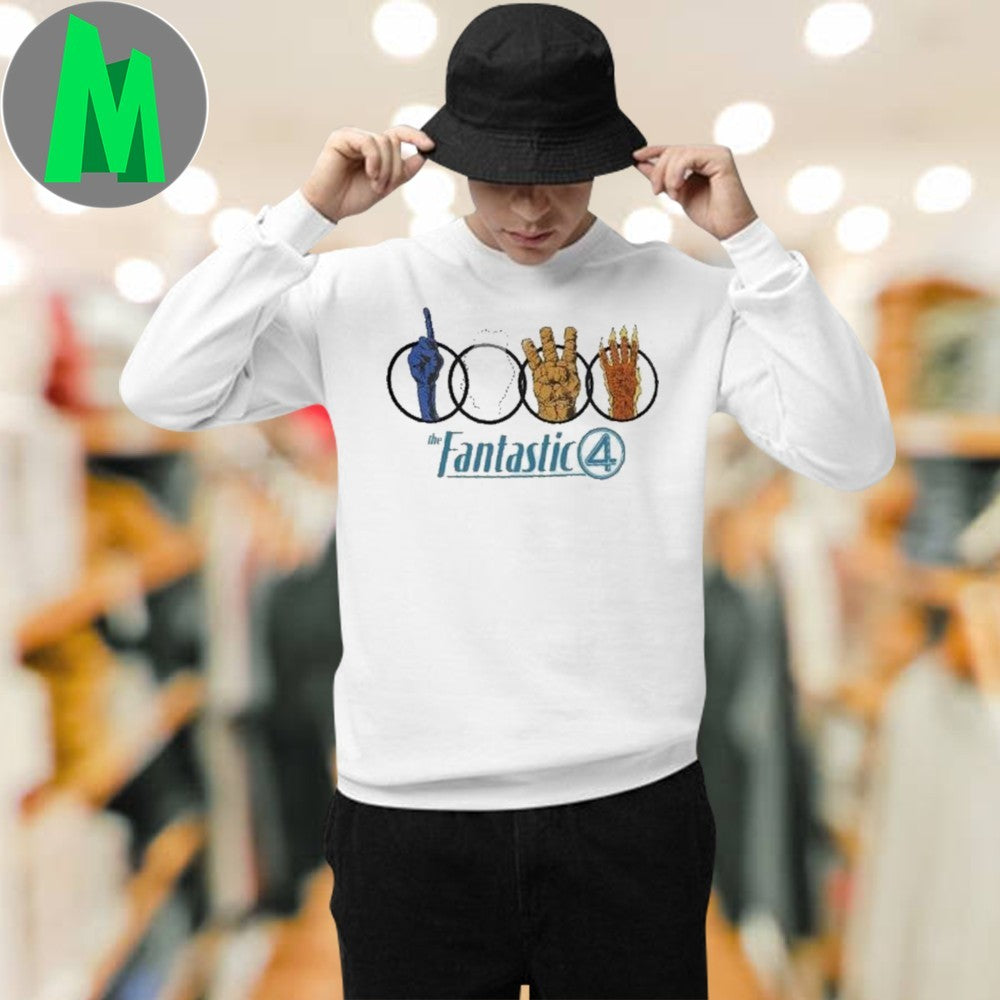 Fantastic Four Handprint Icons Graphic T-Shirt