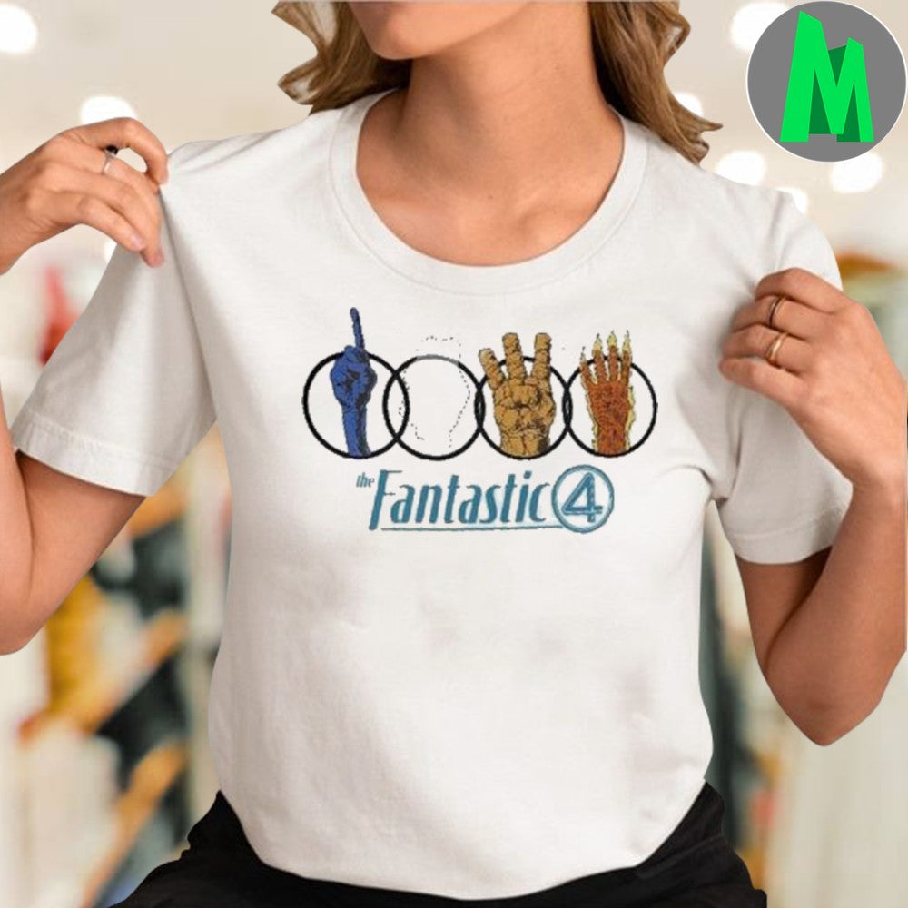 Fantastic Four Handprint Icons Graphic T-Shirt