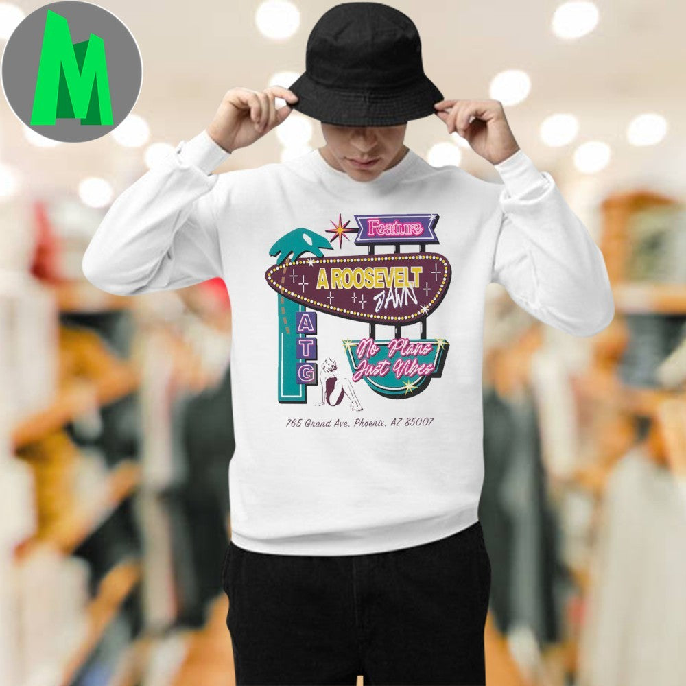 Feature A Roosevelt Jawn Motor Inn T-Shirt Vintage Neon Sign Graphic Tee