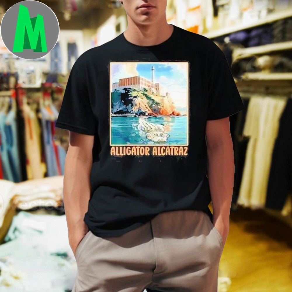 Florida Alcatraz Island Alligator Graphic T-Shirt