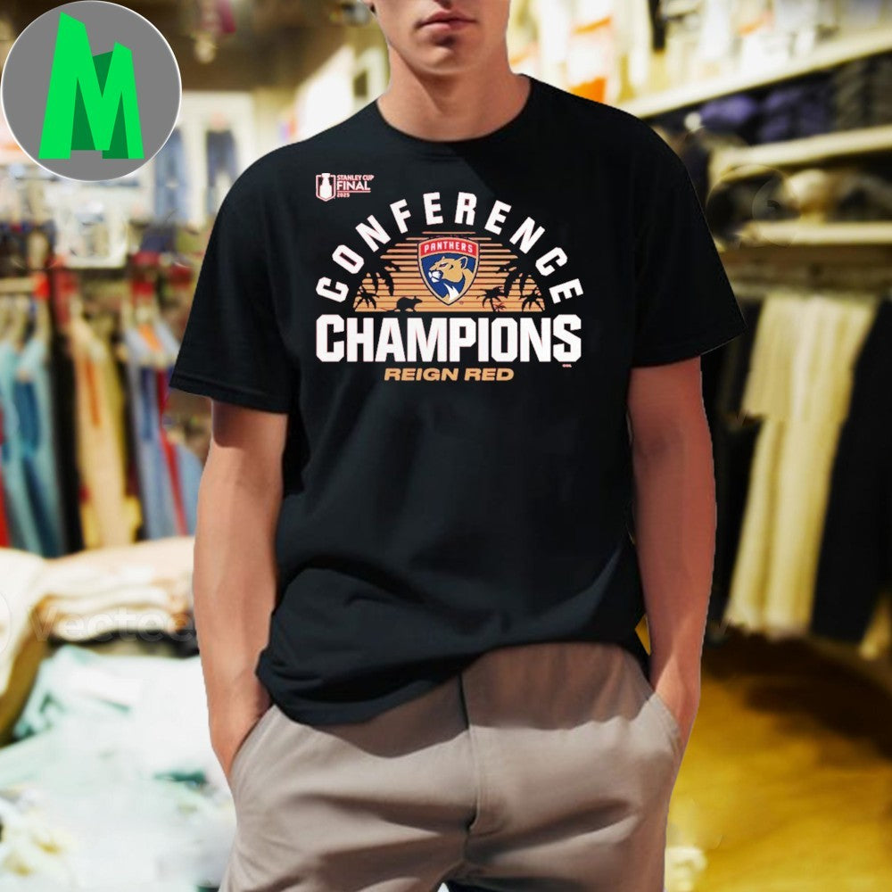 Florida Panthers 2025 Eastern Conference Champions T-Shirt NHL Hockey Fan Apparel Playoff Graphic Tee