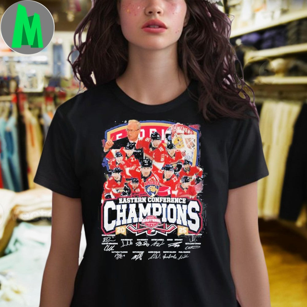 Florida Panthers 2025 Eastern Conference Champions T-Shirt NHL Hockey Team Fan Apparel Victory Celebration Tee