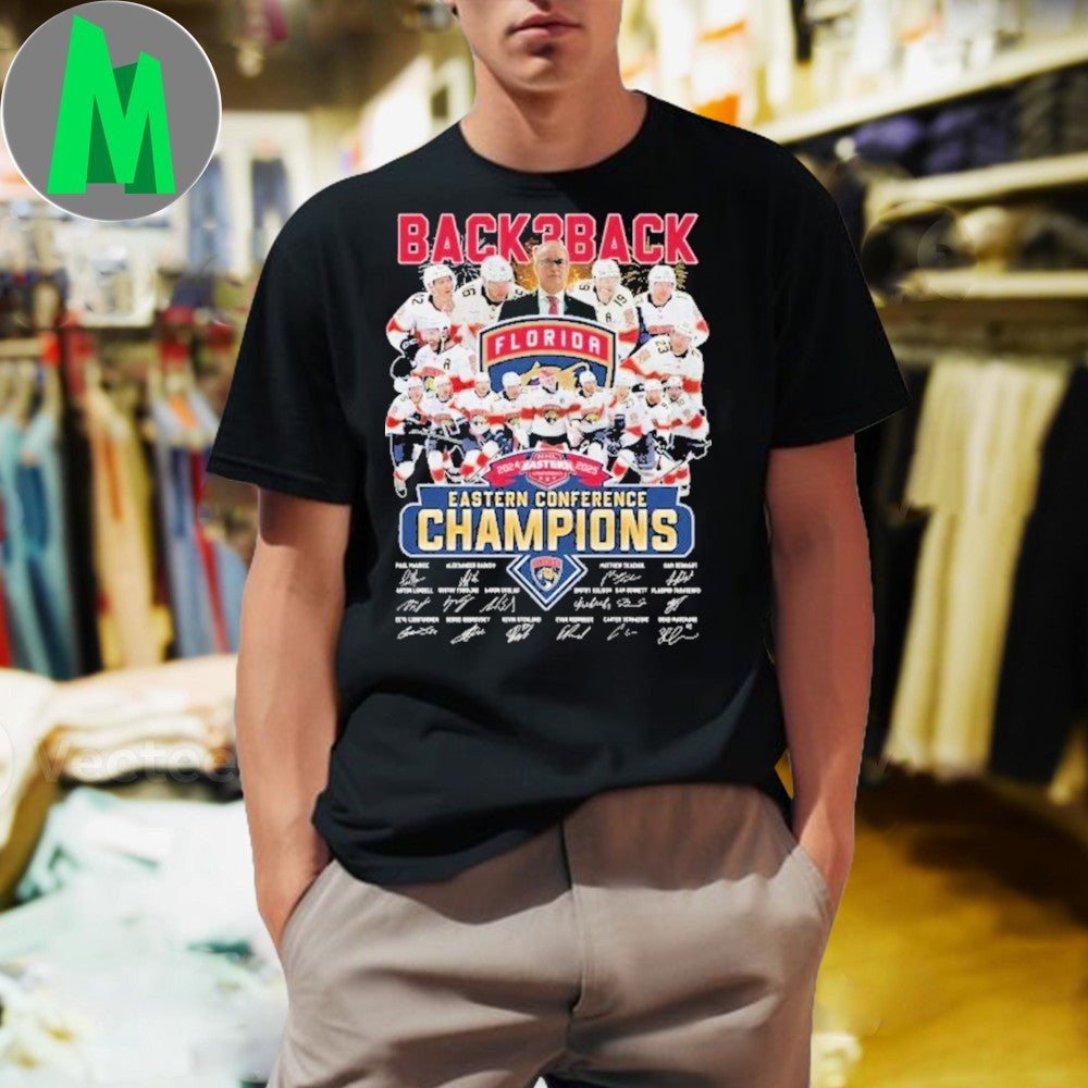 Florida Panthers Back 2 Back Eastern Conference Champions 2024-2025 Signed Graphic T-Shirt