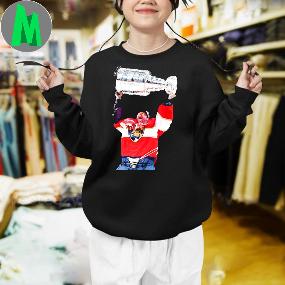 Florida Panthers Sergei Bobrovsky 2025 Stanley Cup Champions Celebration T-Shirt