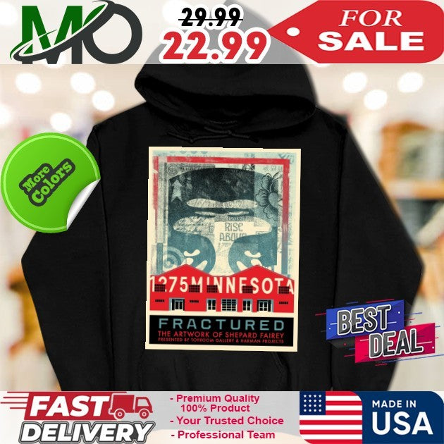 Fractured the artwork of shepard fairey presented by toyroom gallery and harman projects shirt