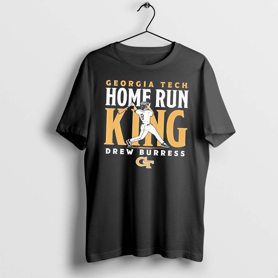 Official Georgia Tech Baseball Drew Burress Home Run King Tee T Shirts Jpg