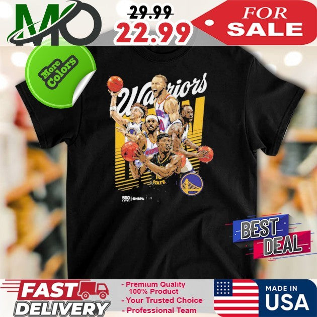 Golden State Warriors Starting 5 NBA 2025 Basketball Fan Logo T-Shirt