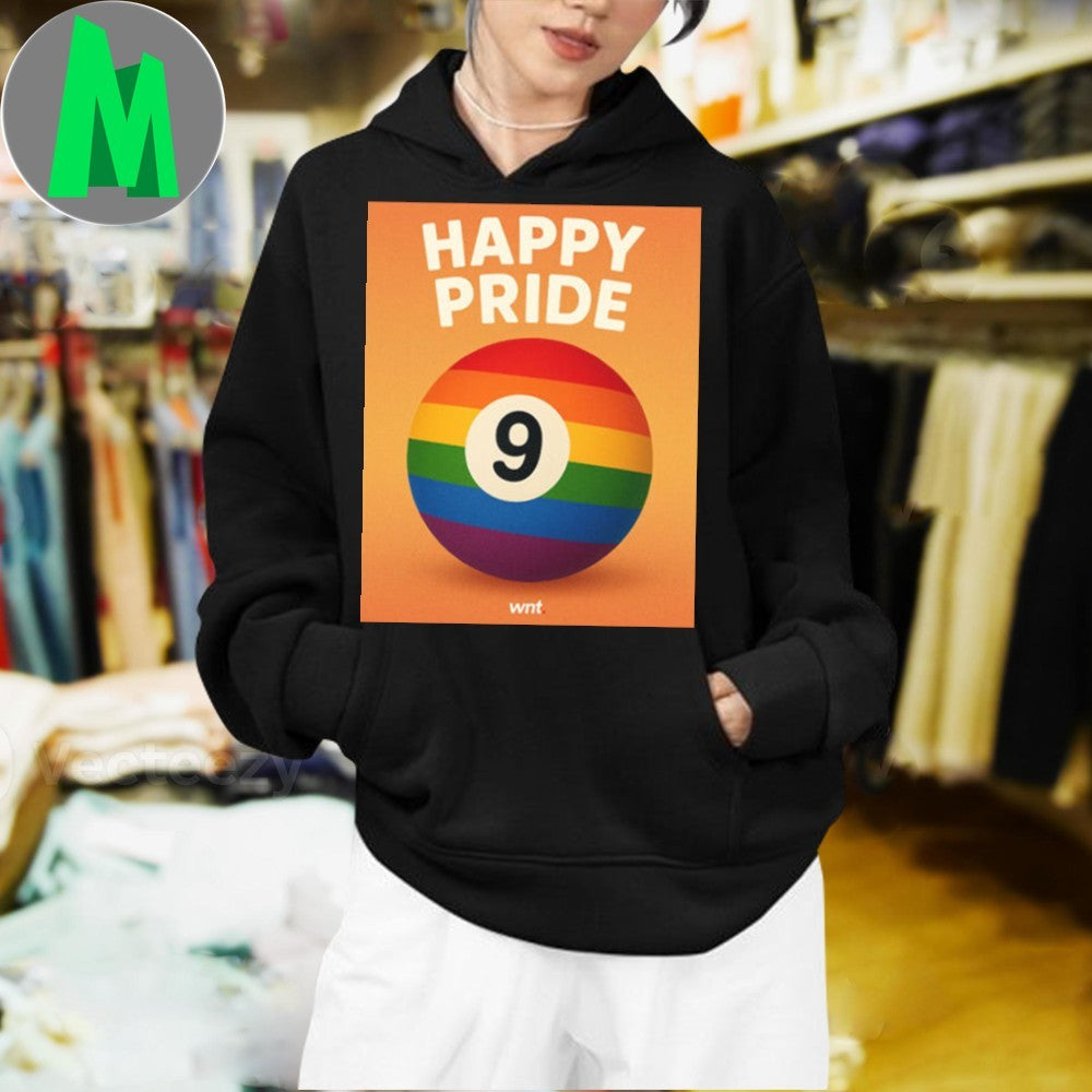 Happy Pride Month Rainbow Pool Ball 9 Matchroom WNT Graphic T-Shirt