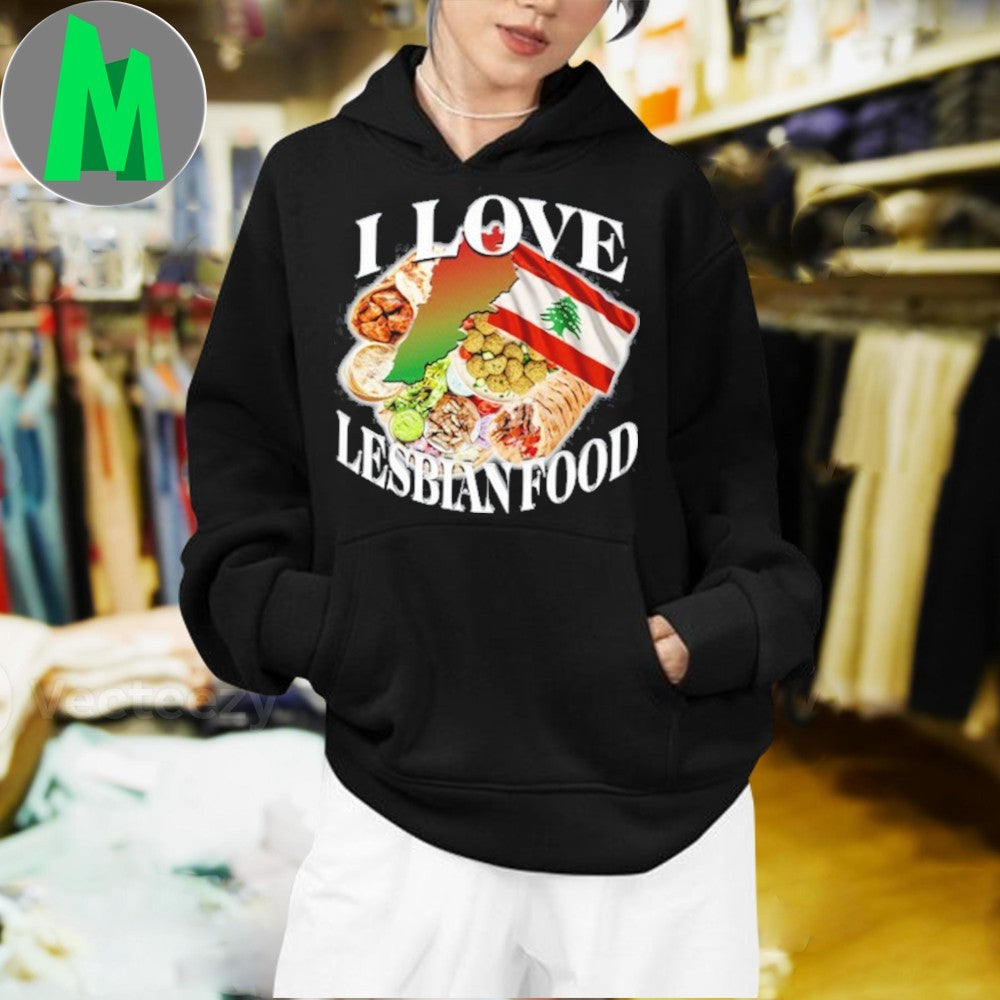 I Love Lebanese Food Flag Map Shirt