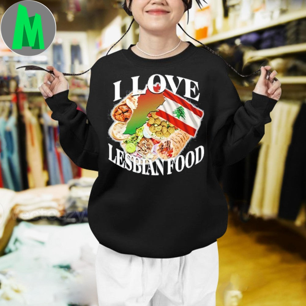 I Love Lebanese Food Flag Map Shirt
