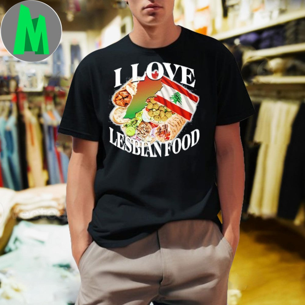 I Love Lebanese Food Flag Map Shirt