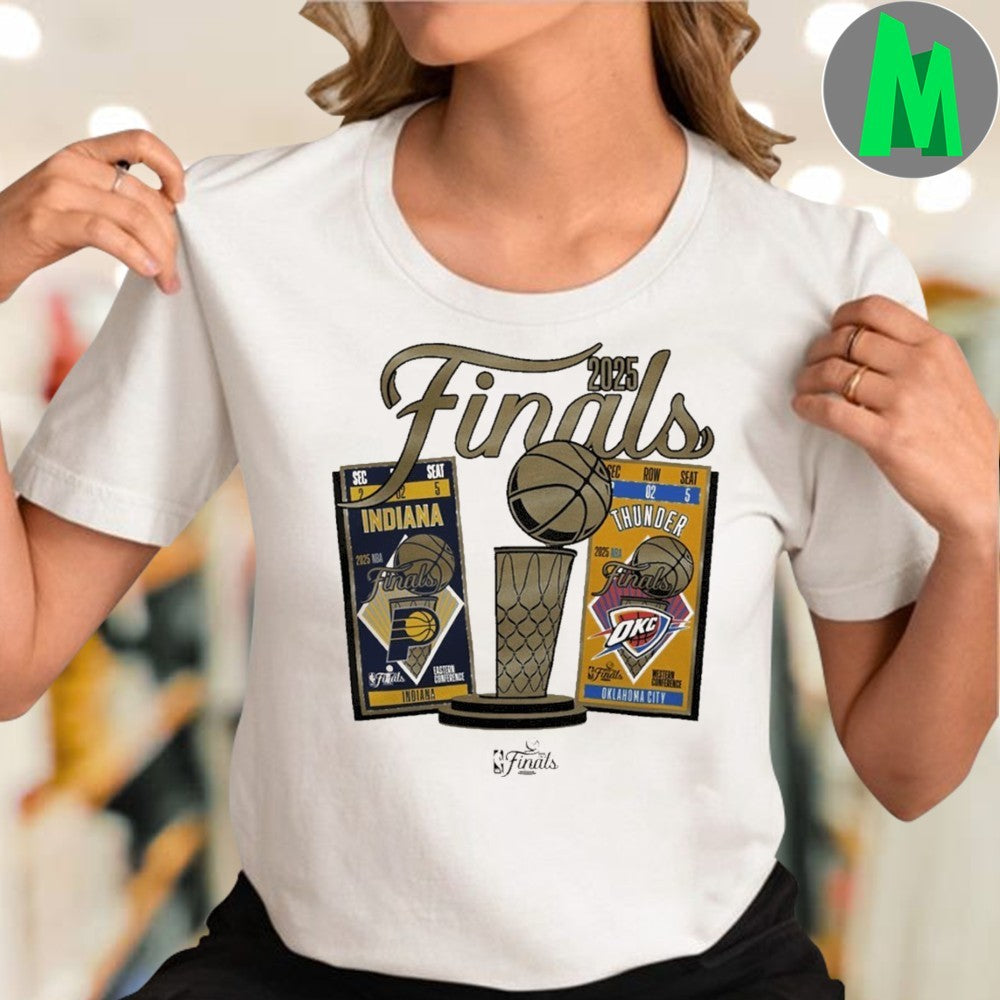 Indiana Pacers vs. Oklahoma City Thunder 2025 NBA Finals Ticket Matchup T-Shirt Basketball Fan Apparel