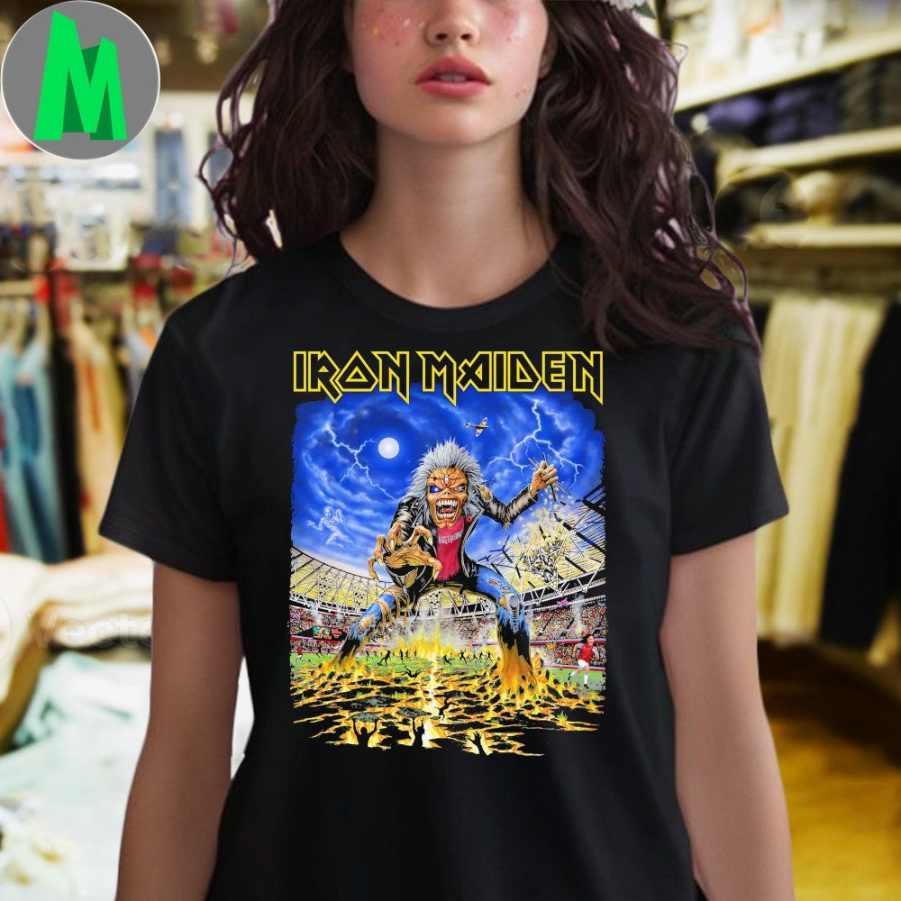 Iron Maiden Eddie Stadium Concert Graphic Band T-Shirt