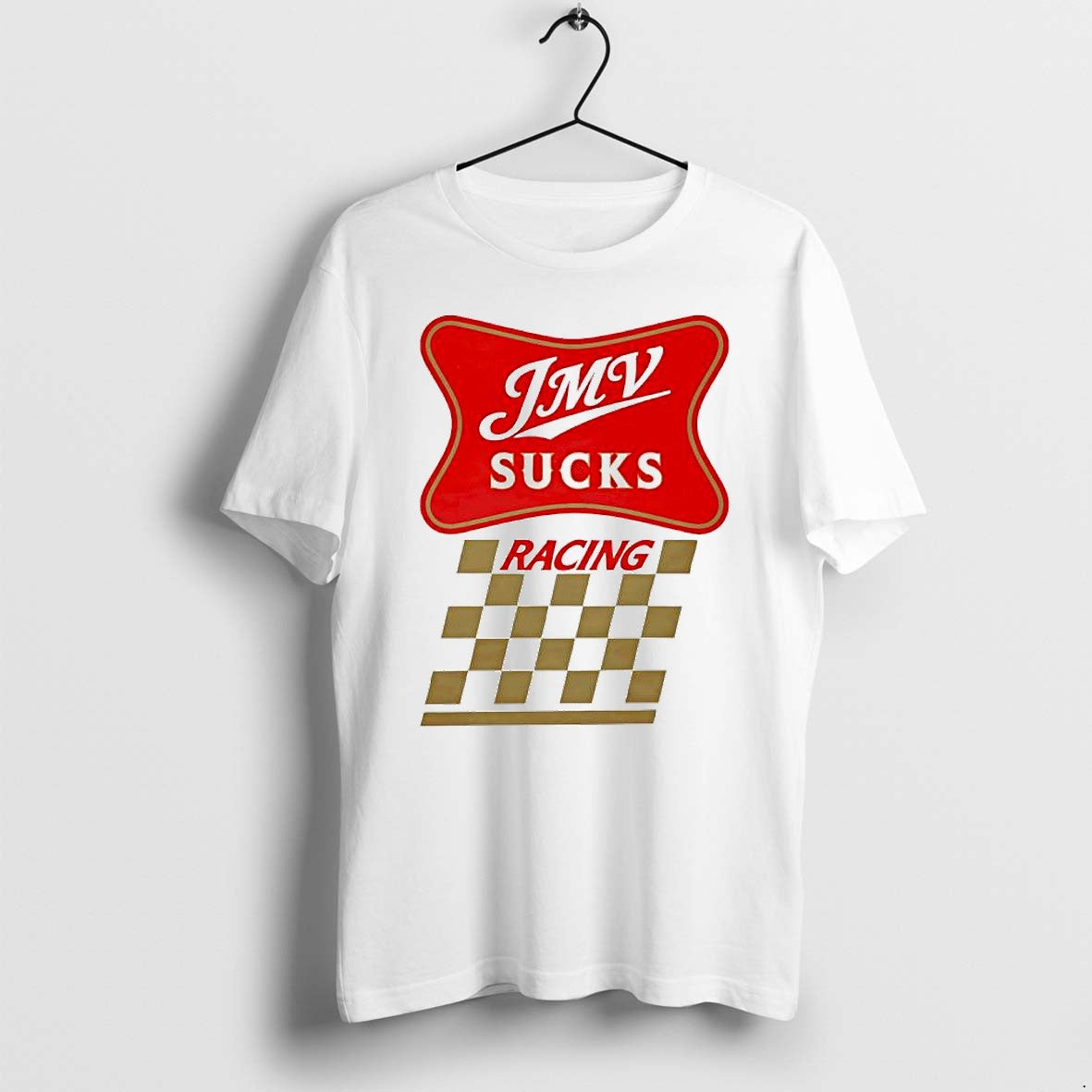Official Jmv Sucks Racing Funny Parody Motorsports Checkered Flag T Shirts Jpg