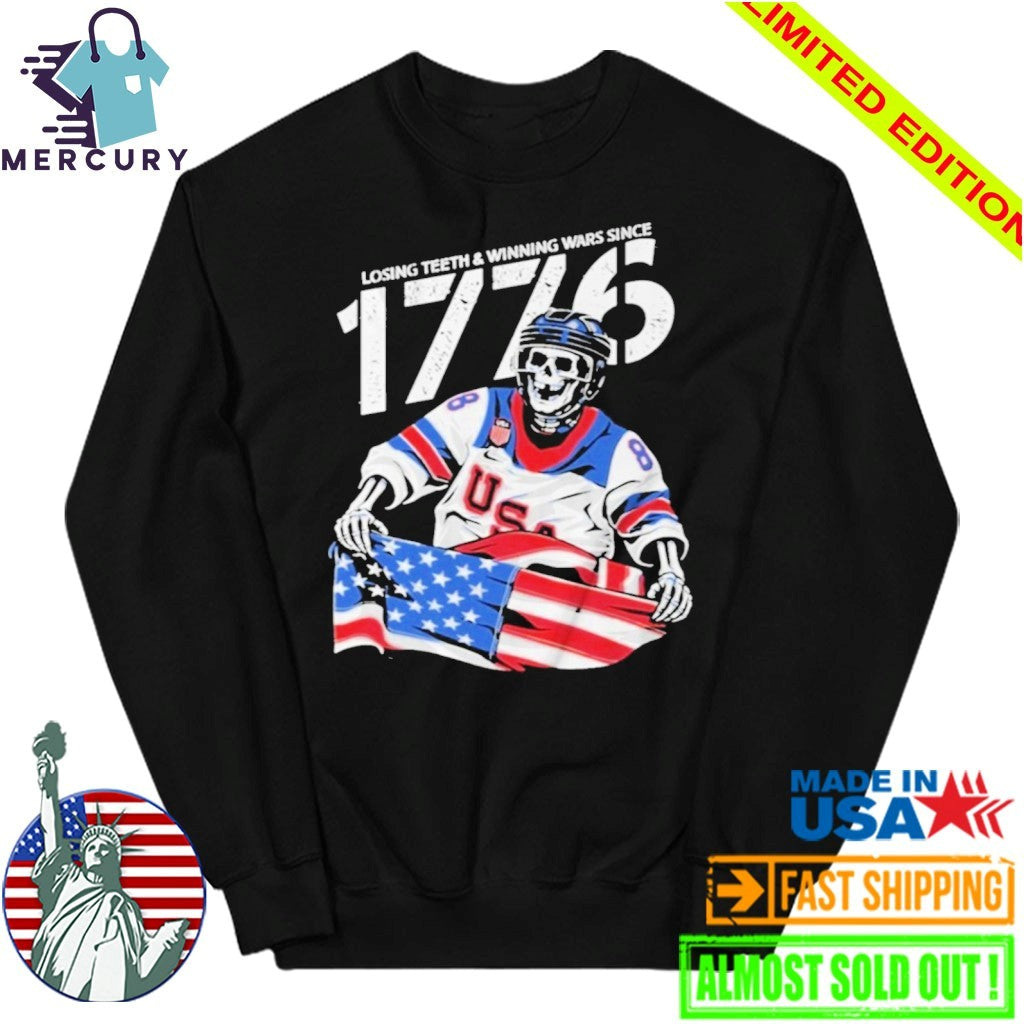 Jack Hughes Losing Teeth Winning Wars Since 1776 American Flag Shirt