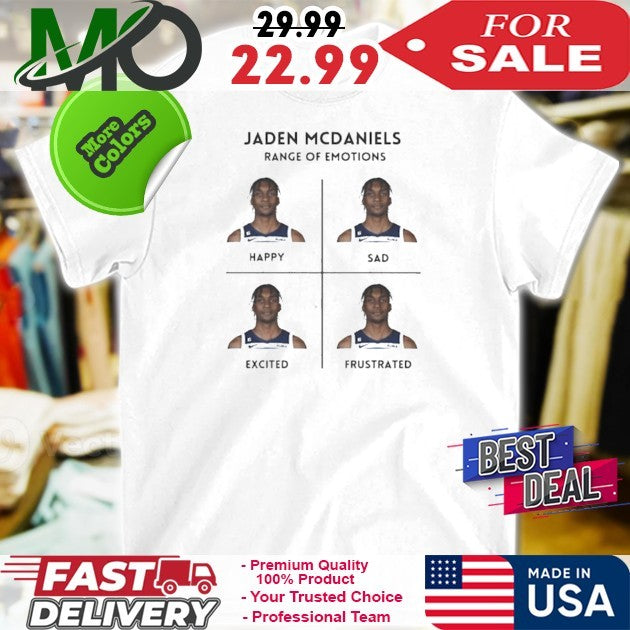Jaden McDaniels Minnesota Timberwolves Range of Emotions NBA Basketball Fan T-Shirt