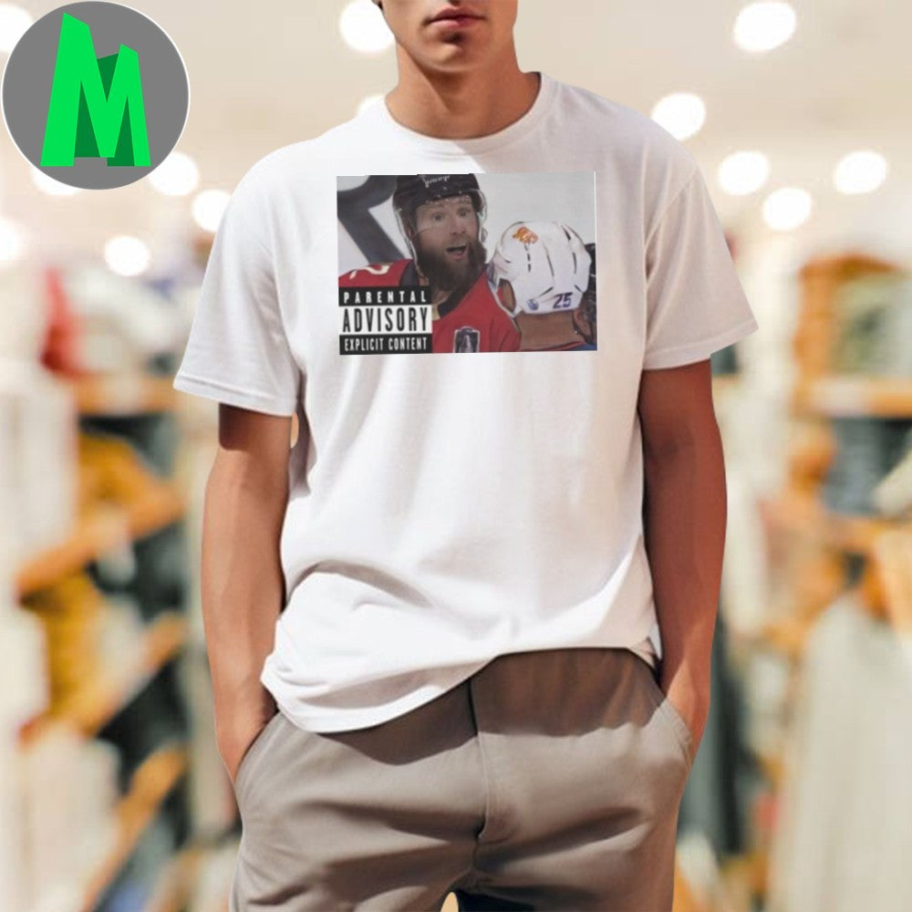 Jonah Gadjovich Angry Stare Parental Advisory Hockey Graphic T-Shirt